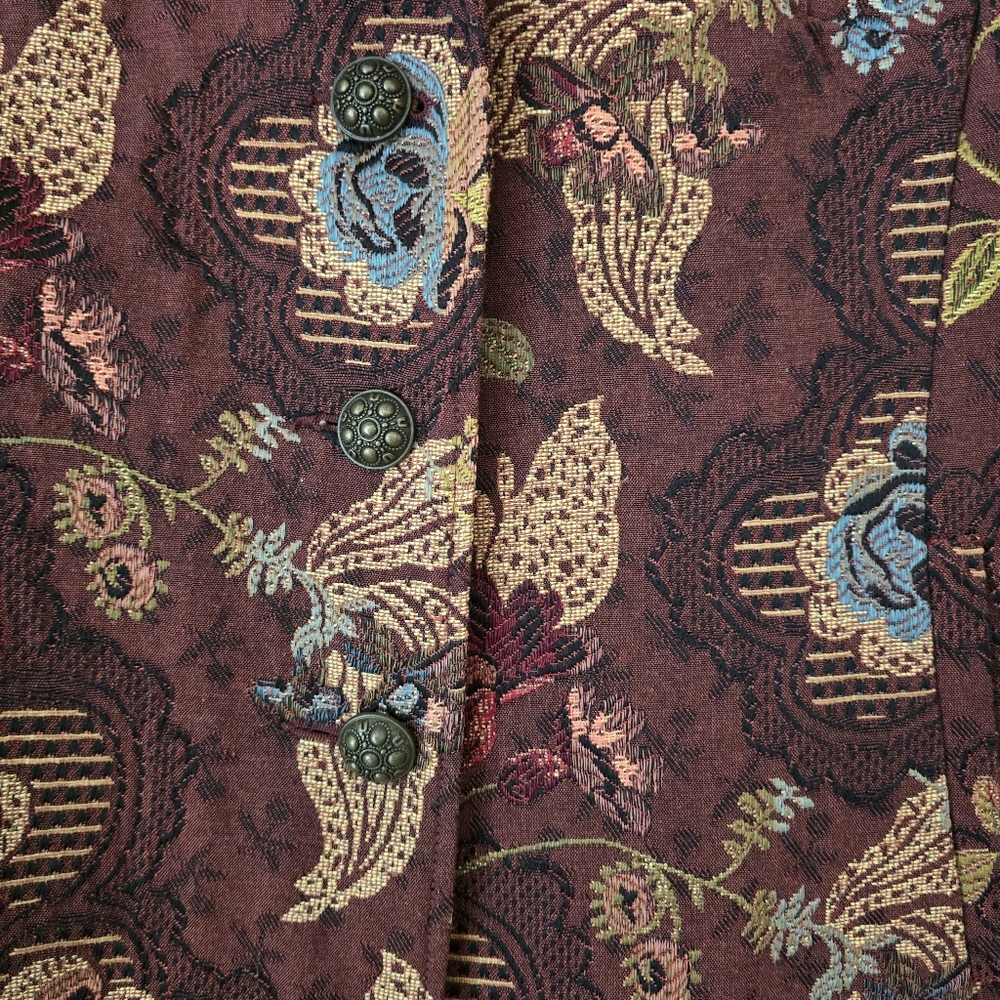 CAbi Womens  Jacobean‎ Floral Brocade Tapestry Coat Size 10  NWOT - Picture 7 of 11